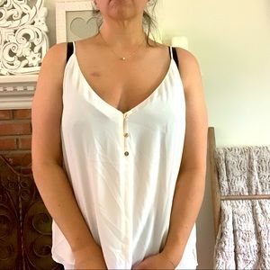 Cream Three Button Cami XXL